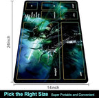 MTG Playmat TCG Playmat -Includes Storage Tube and 7 Dice-Experience Top-Tier Quality and Edge-Locking Waterproof and Non-Slip Mat! (playmat with Zones, 2-A Hero on a Horse)