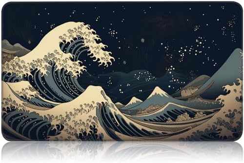 MTG Magic TCG Playmat - Rubber Play Mat With Smooth Surface for Trading Card and Battle Games - Tabletop Inked Game Mat, Retro Waves