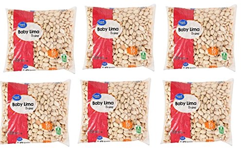 Great Value Baby Lima Beans, 16 oz, Pack of 6