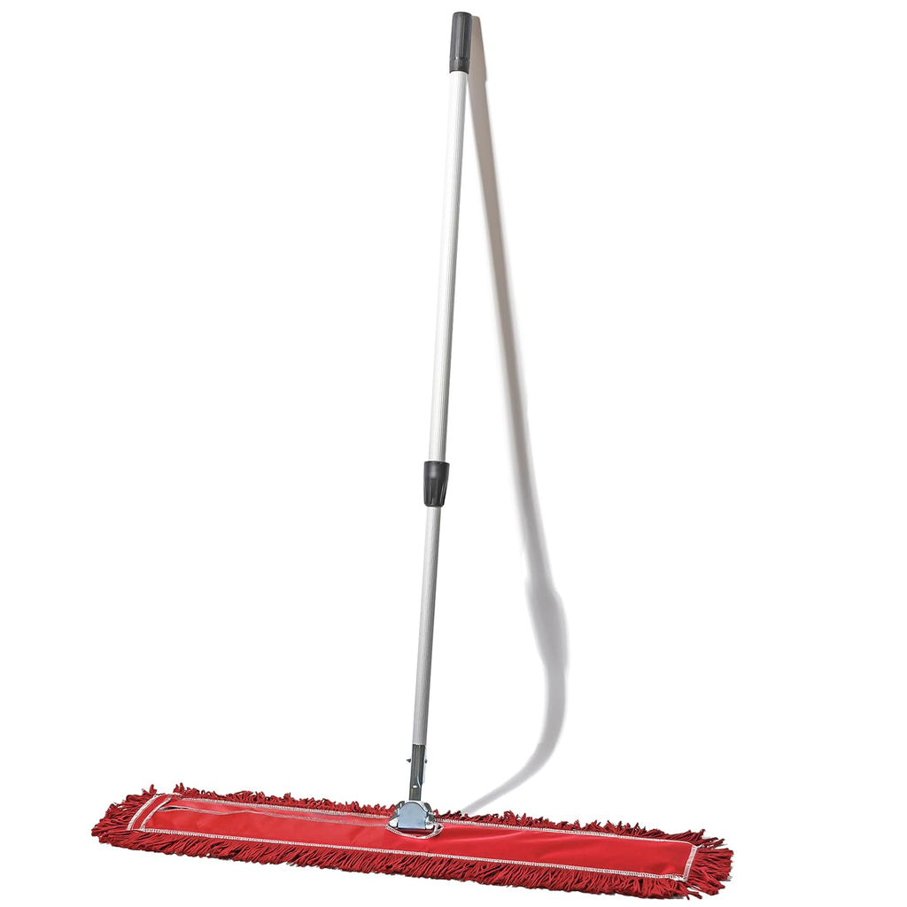 Tidy Tools 36 Inch Red Commercial Dust Mop & Floor Sweeper with Extendable Handle – Mop for Hardwood, Tile, and Concrete Floor Cleaning