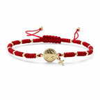 St Benedict Medal Red String Adjustable Bracelet for her Pulsera San Benito