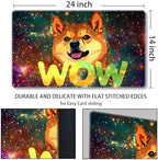 MTG Playmat Magic Card Playmat Game Mat,TCG & CCG Card Games Mat with Free Storage Bags Size 24 x 14 Inches (No with Zones,Wow-Dog)