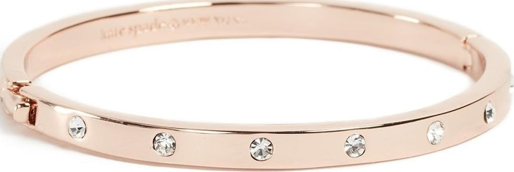 kate spade new york Set In Stone Stone Hinged Clear/Rose Gold Bangle Bracelet