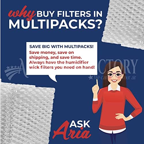 Air Filter Factory Humidifier Wick Filter Replacement For Mainstays Humidifier MDH-0103JB, A/h62 Made In USA 2-Pack