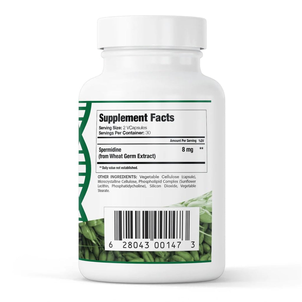 GenuinePurity Liposomal Spermidine 8mg Supplement - 60 Capsules for Cellular Renewal and Healthy Aging - Spermidine-Rich Wheat Germ Extract for Women and Men - Gluten Free, Vegan, Made in USA, Non-GMO