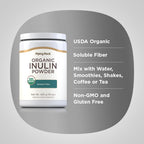 Piping Rock Organic Inulin Powder | 15 oz | Soluble Fiber Supplement