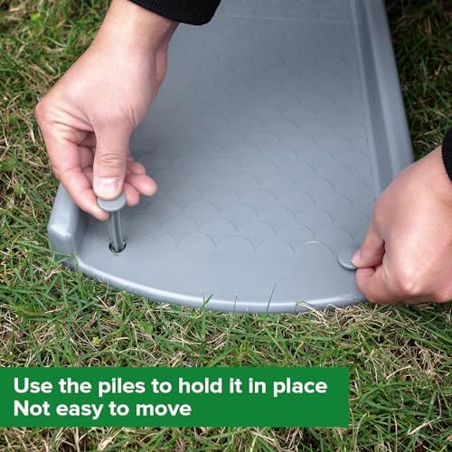 Splash Blocks for Gutters Downspouts, 24" Downspout Extensions for Rain Water Drainage, Thickened Gutter Splash Guard with Fixing Piles(2 Pack, Gray)