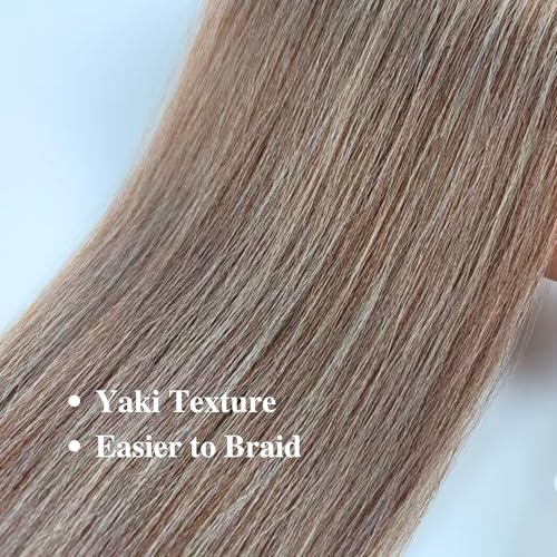 Braiding Hair Pre stretched Brown Prestretched Braiding Hair for Black Women Twist Kids Ez Braid Braiding Hair Synthetic Knotless Colored Hypoallergenic Hair extensions Pre-stretched