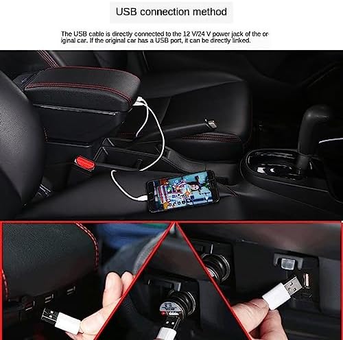OQHAIR Armrest Box Armrest Box Arm Elbow Rest Center Console Storage Case Modification Accessories with Cup Holder USB Port For Cruze 2000-2023