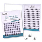 GAQQI Lash Clusters Manga Eyelash Clusters 10-14mm Wet Look Spiky Cluster Lashes 120PCS, Cluster Eyelash Extensions C Curl, Invisible Band Ultra-thin & Soft Clear Band False Lashes (HEROINE)
