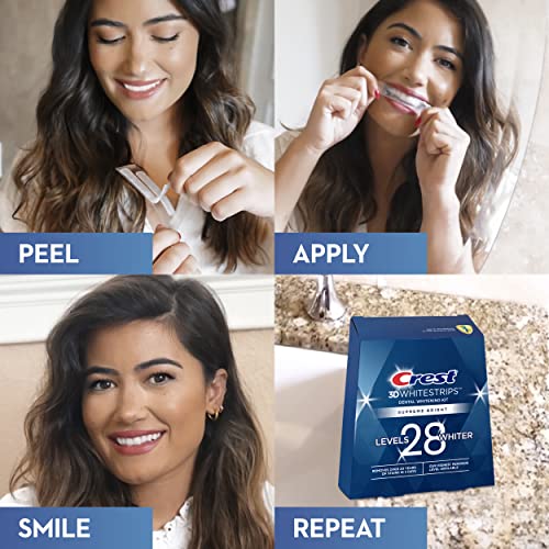 Crest 3D Whitestrips, Supreme Flexfit, Teeth Whitening Strip Kit, 42 Strips (21 Count Pack)