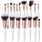 Bueart Design 18Pcs ULTRA SOFT Wood Handle Makeup Brushes set Make up brushes face brush Foundation Powder Blending Blush brushes (Pearl White)