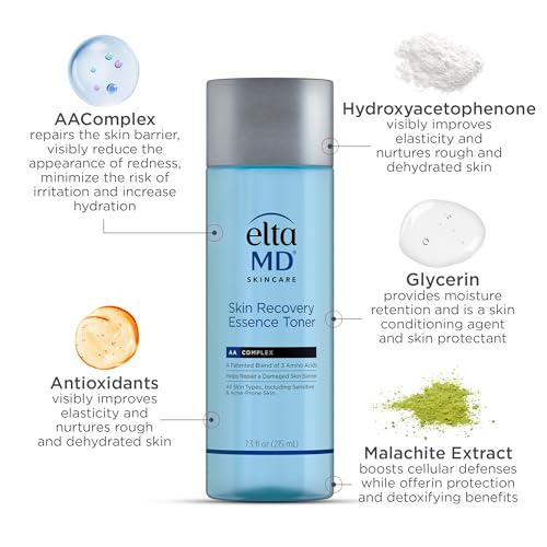 EltaMD Recovery Essence Face Toner, Hydrating Facial Toner for Sensitive Skin, Alcohol-Free Formula for Acne Prone Skin and Skincare, 7.3 oz Bottle