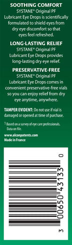 Systane Original Preservative-Free Lubricating Eye Drops for Sensitive Eyes, 30 Ct, Single Use Vials, Soothing Comfort, Sensitive, Dry Eye Relief, Refresh & Lubricate for On-The-Go Dry Eye Relief