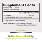 Simply Natures Pure Alpha Lipoic Acid 600mg 240 Veggie Capsules, Non-GMO Thioctic Acid 8 Month Supply