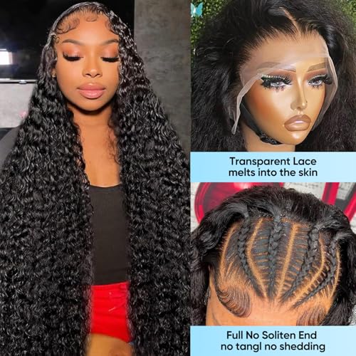30 Inch 13X6 Lace Front Wigs Human Hair 200 Density Deep Wave Lace Front Wigs Human Hair Pre Plucked Deep Curly Glueless Wigs Human Hair for Women