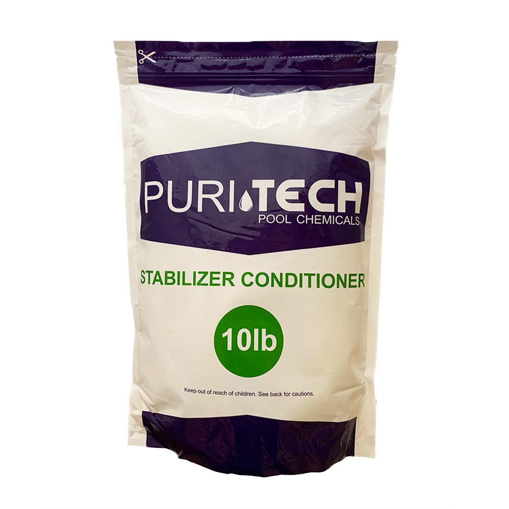 10 lbs PuriTech Stabilizer Conditioner Cyanuric Acid UV Protection for Swimming Pools and Spas