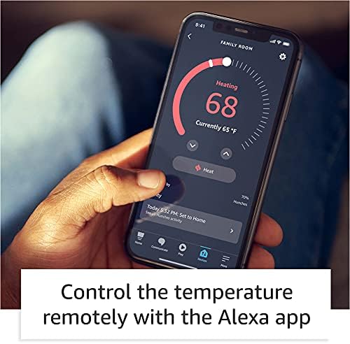 Like-New Amazon Smart Thermostat – ENERGY STAR certified, DIY install, Works with Alexa – C-wire required