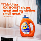 Tide Ultra Oxi Boost Liquid Laundry Detergent, 92 fl oz, 65 Loads, Advanced Stain Remover, Laundry Detergent Liquid with Extra Oxi Power