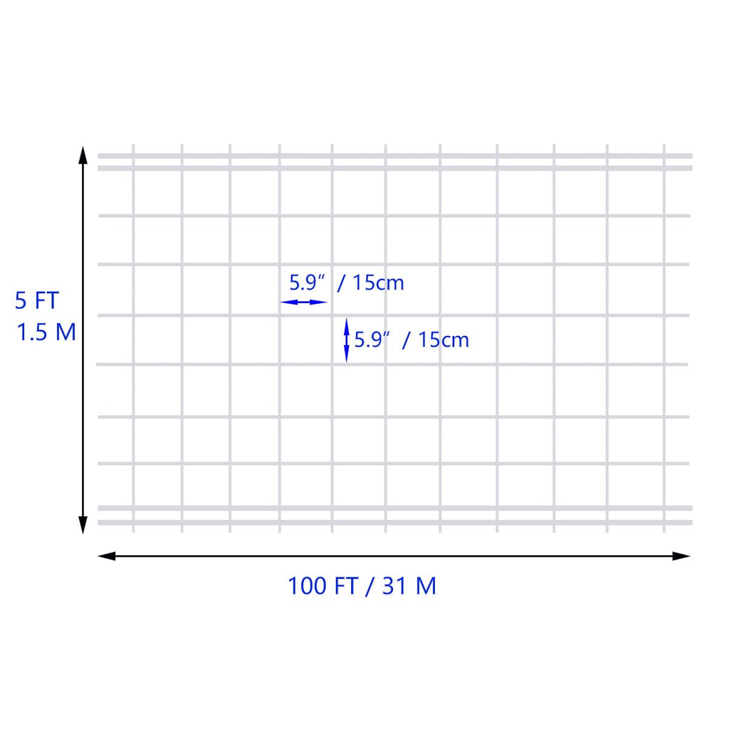 HHTHH White Trellis Netting 5x100 ft Heavy Duty Garden Trellis Netting Polypropylene Plant Support Garden Net for Climbing Vegetables Fruits Flowers