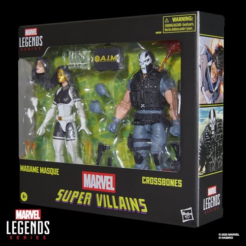 Marvel Legends Series Madame Masque & Crossbones, Marvel Super-Villains Comics Collectible 2-Pack, 6-Inch Action Figures (Amazon Exclusive)