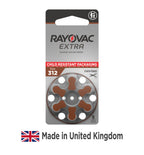 Rayovac Extra hearing aid batteries size 312. Long-lasting mercury-free zinc-air hearing aid batteries - 1.45v. (60 batteries)