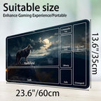 for MTG Game Playmat, for Magic TCG Rubber Play mat,Tabletop Card Playmats with Smooth Surface,Trading Card Inked Game Mat with New Zones,Battle Game,Sky Wolf