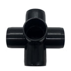ANPTGHT 3/4“ Tee PVC Fitting 5 Way Elbow Connector, Furniture Grade 90 Degree Elbow Side Outlet, PVC Corner Fittings for Building Furniture Greenhouse Shed Tent Connection (Black-Pack of 8)