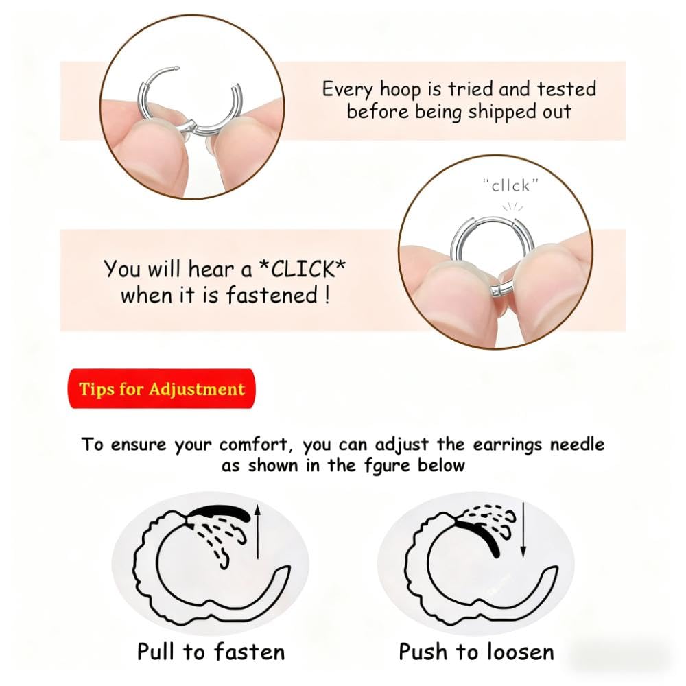 Flat Back Earrings for Women Cartilage Earrings Hypoallergenic Stacks