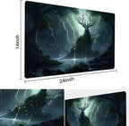 MTG Playmat Size 24x14in Free Storage Bags Non-Slip Backing, Ideal for Card Game Enthusiasts TCG Playmat (The Power of The Forest-No Deck)