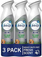 Febreze Air Mist Air Freshener Spray, Odor-Fighting Room Spray, Air Fresheners for Home and Bathroom and Kitchen, Aerosol Can, HD Pet Odor Fighter Scent, 8.8oz, 3 Count