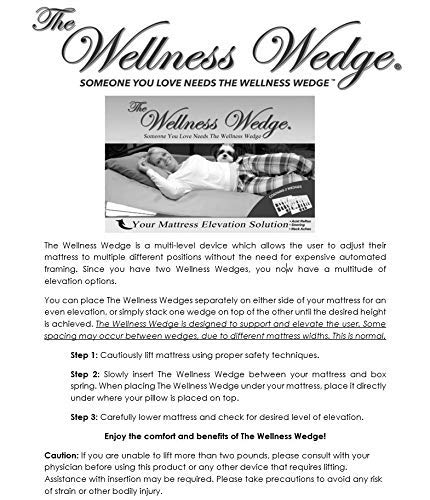 Wellness Wedge The Orthopedic Bed Wedge - Two Pack of Under-Mattress Wedges - Affordable Adjustable Base Alternative - 5 Inch Lift - Naturally Reduces Acid Reflux