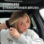 TYMO Porta Cordless Hair Straightener Brush | Mini Portable Straightening Brush for Travel | Negative Ion Hair Straightener Styling Comb | USB Rechargeable Feature | Safety Anti-Scald Design