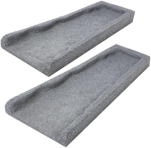 2 Pack Rubber Downspout Splash Block Rain Gutter Down Spout Drain Trays Gray