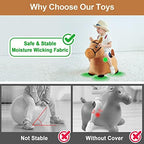 iPlay, iLearn Bouncy Pals Brown Hopping Horse, Toddler Plush Animal Hopper Toy, Kids Inflatable Ride on Bouncer W/Pump, Indoor Outdoor Jumper, Birthday Gifts for 18 24 Months 2 3 Year Old Boys Girls