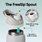 Owala FreeSip Stainless Steel Water Bottle 40 oz Foggy Tide