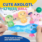 8 Pack Slow Rising Stress Ball, Cute Axolotl Stretchy Fidget Toys for Kids Adults, Stress Relief Stress Ball for Anxiety Relief, Ideal for Autistic Kids