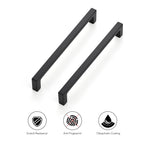Ravinte 15 Pack Solid 6-1/4 Inch Kitchen Square Cabinet Handles Matte Black Pulls Drawer Pulls Kitchen Cabinet Hardware Flat Black Handles