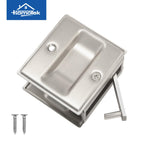 HOMOTEK 4 Pack Privacy Pocket Door Pull Without Switch Plate - Replace Old Or Damaged Passage Sliding Door Pull No Lock Quickly and Easily, 2-3/4”x2-1/2”, for 1-3/8” Thickness Door, Brushed Nickel
