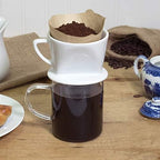 Fino Coffee Filter Cone, Fine White Porcelain, Number 1-Size, Brews 1-2 Servings