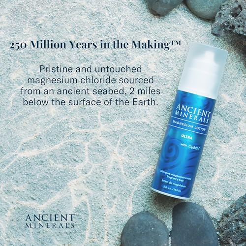 Ancient Minerals Magnesium Lotion Ultra with MSM Pure Genuine Zechstein Magnesium Lotion for Topical Application (5oz)