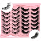 False Lashes Mink Natural Look Faux Mink Wispy Lashes Cat Eye C Curl Strip Eyelashes Book 3D Fluffy Flase Eyelashes Pack 2 Styles