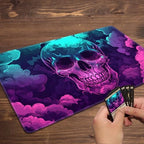 MTG Playmat Magic Card Playmat Game Mat,TCG & CCG Card Games Mat with Free Storage Bags Size 24 x 14 Inches (No with Zones,Skeleton3)