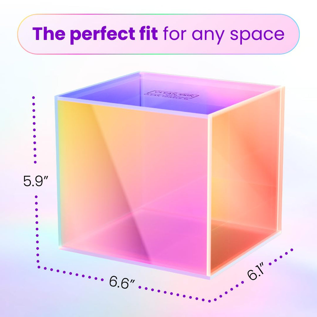 CLEAN SKIN CLUB The Prism Box for Clean Towels XL, Vibrant Storage Solution for 50 Disposable Towels, Stylish and Functional Bathroom Accessory