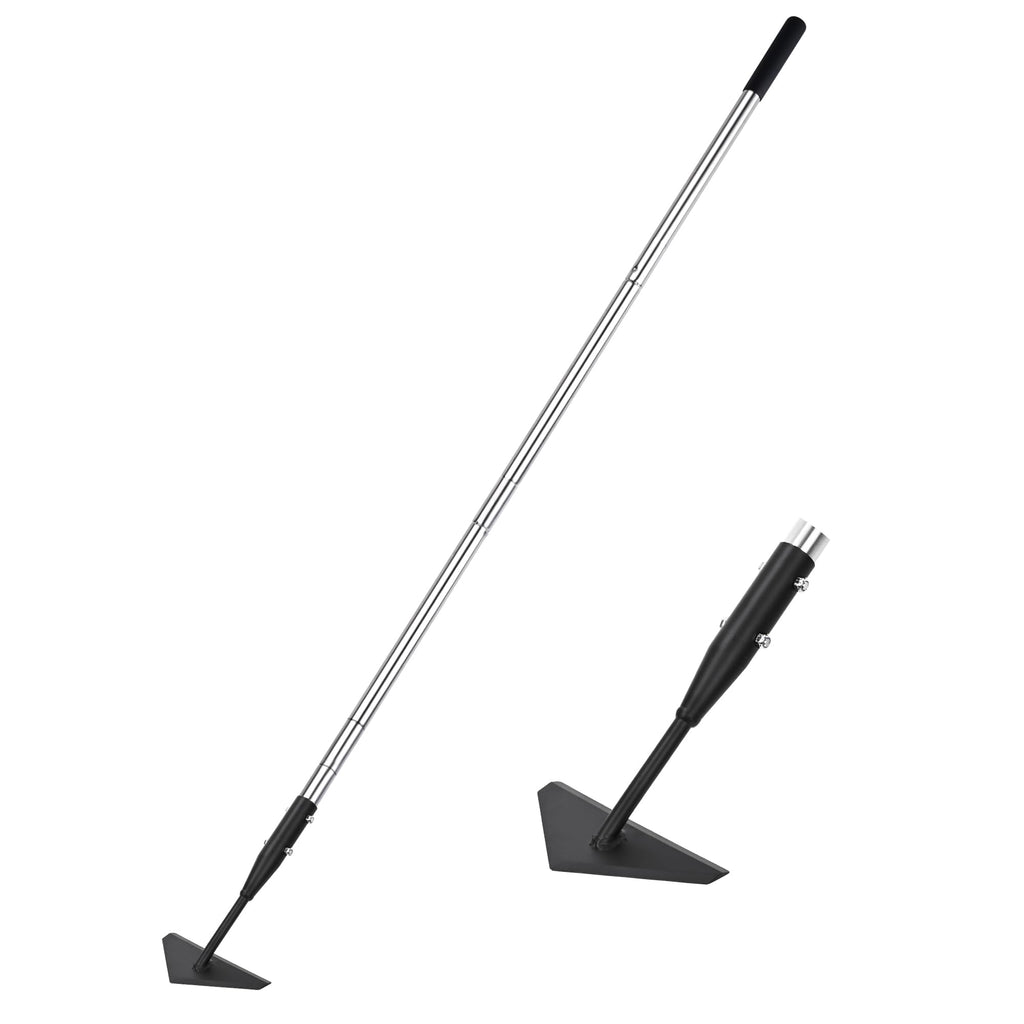YEELOR Triangle Garden Hoe, Carbon Steel Push-Pull Weeding Tool, Equipped with 57.5" Stainless Steel Long Handle – A Long-Handle Weeder for Digging, Weeding, Hoeing and Loosening Soil