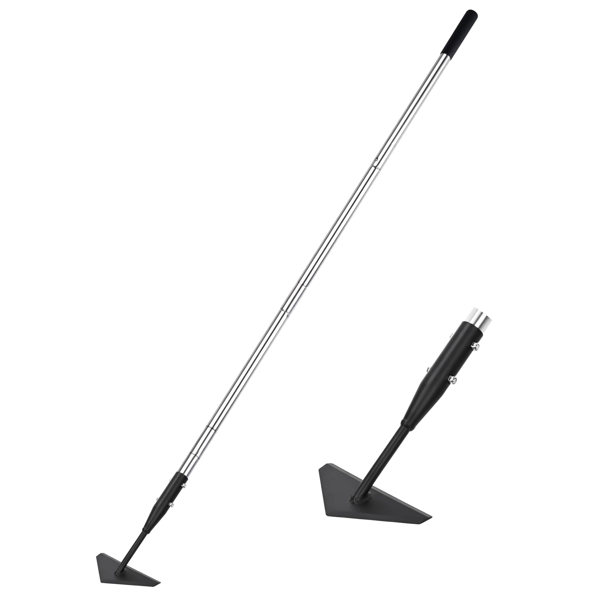 YEELOR Triangle Garden Hoe, Carbon Steel Push-Pull Weeding Tool, Equipped with 57.5" Stainless Steel Long Handle – A Long-Handle Weeder for Digging, Weeding, Hoeing and Loosening Soil