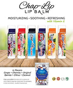 Vitamin E Lip Balm with Coconut Oil - Lip Moisturizer Treatment - Soothing, & Refreshing, Total Hydration Treatment & Lip Therapy - Assortment of 6 Refreshing Flavors, 60 Count
