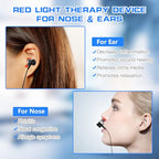 Red Light Therapy Device for Nose & Ears, 650nm Portable Red Light Ear Therapy Device, 2 in 1 Laser Therapy Device Kit with Ear Canal Silicone Cover and Nasal Silicone Sleeve, Black
