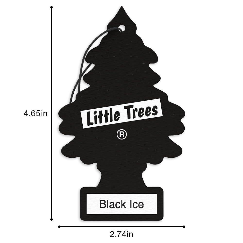 LITTLE TREES Car Air Freshener | Hanging Tree Provides Long Lasting Scent for Auto and Home | 24 Air Fresheners |Black Ice