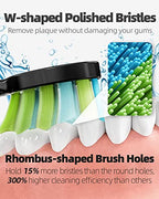 7AM2M Sonic Electric Toothbrush with 6 Brush Heads for Adults and Kids, One Charge for 90 Days, Wireless Fast Charge, 5 Modes with 2 Minutes Build in Smart Timer, Electric Toothbrushes(Black)